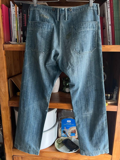 RRL Double RL Washed Distressed Suspender Work Pants