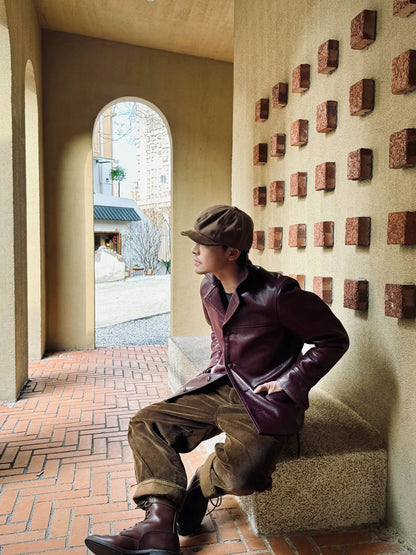 burgundy leather jacket with great condition
