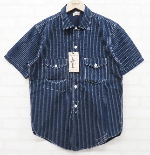 vintage Freewheelers Indigo Stripe Short Sleeve Shirt