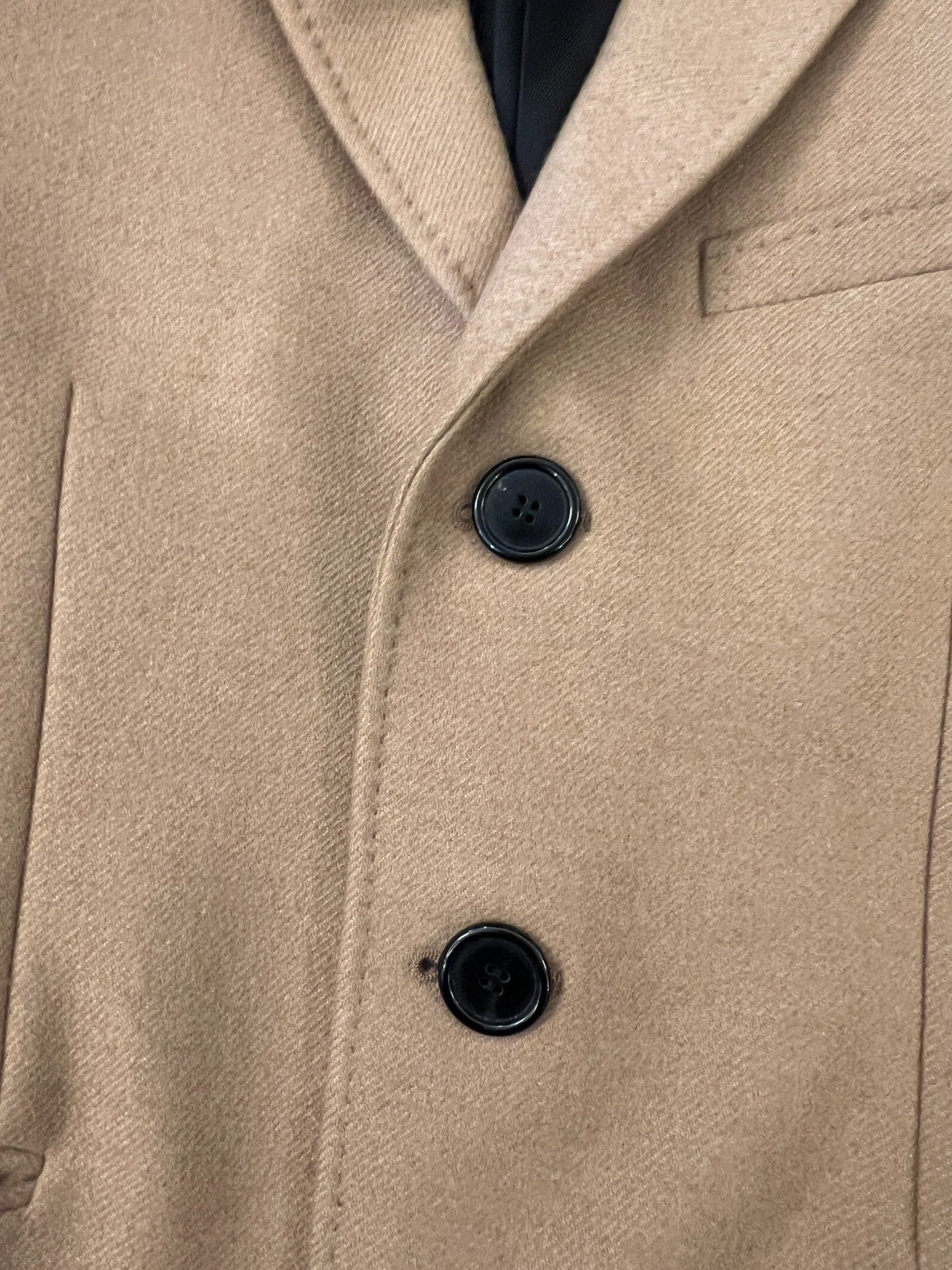 Saint Laurent Beige Velvet Collar Coat