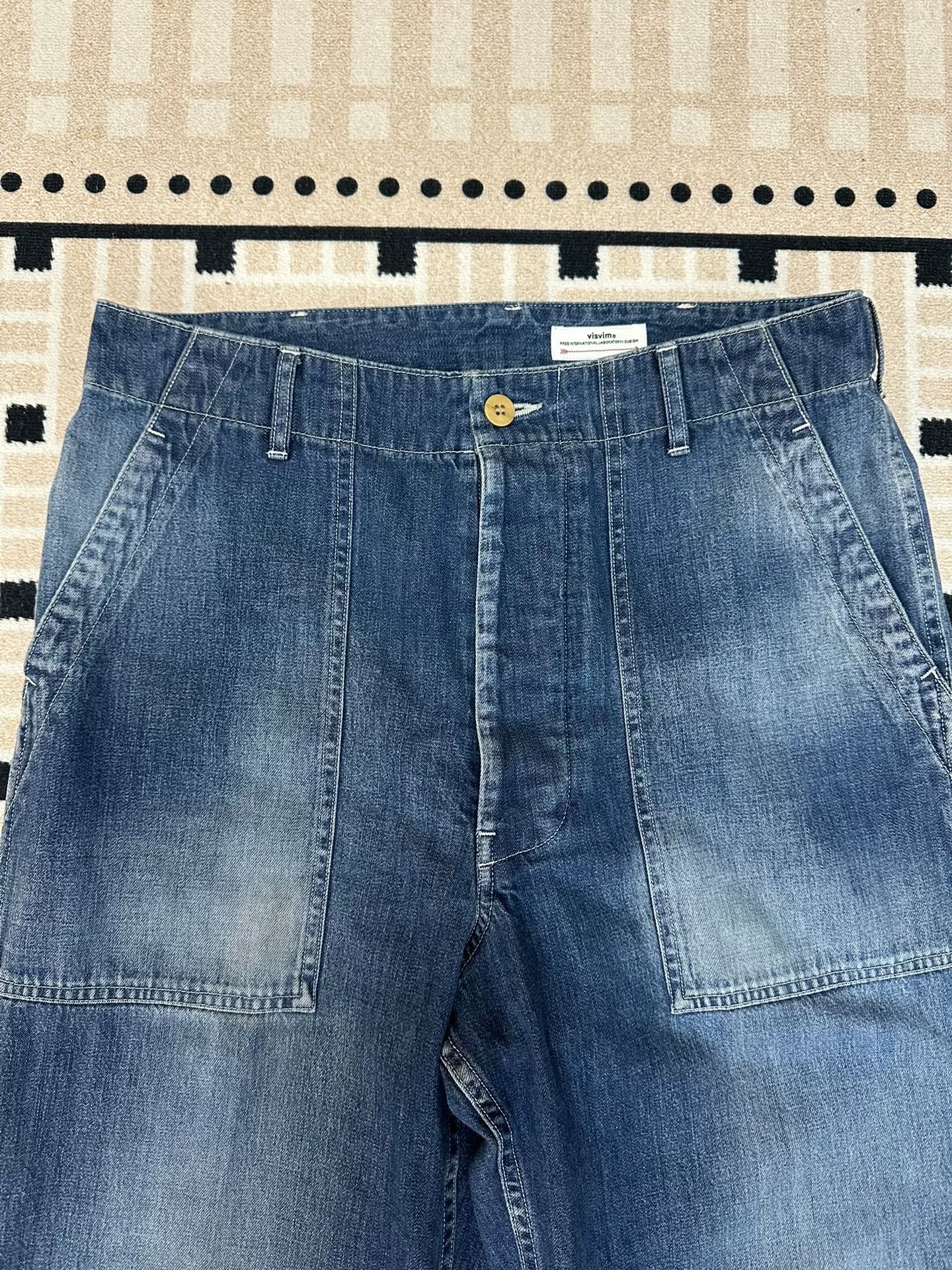 VISVIM SS BENNING DAMAGED DENIM PANTS