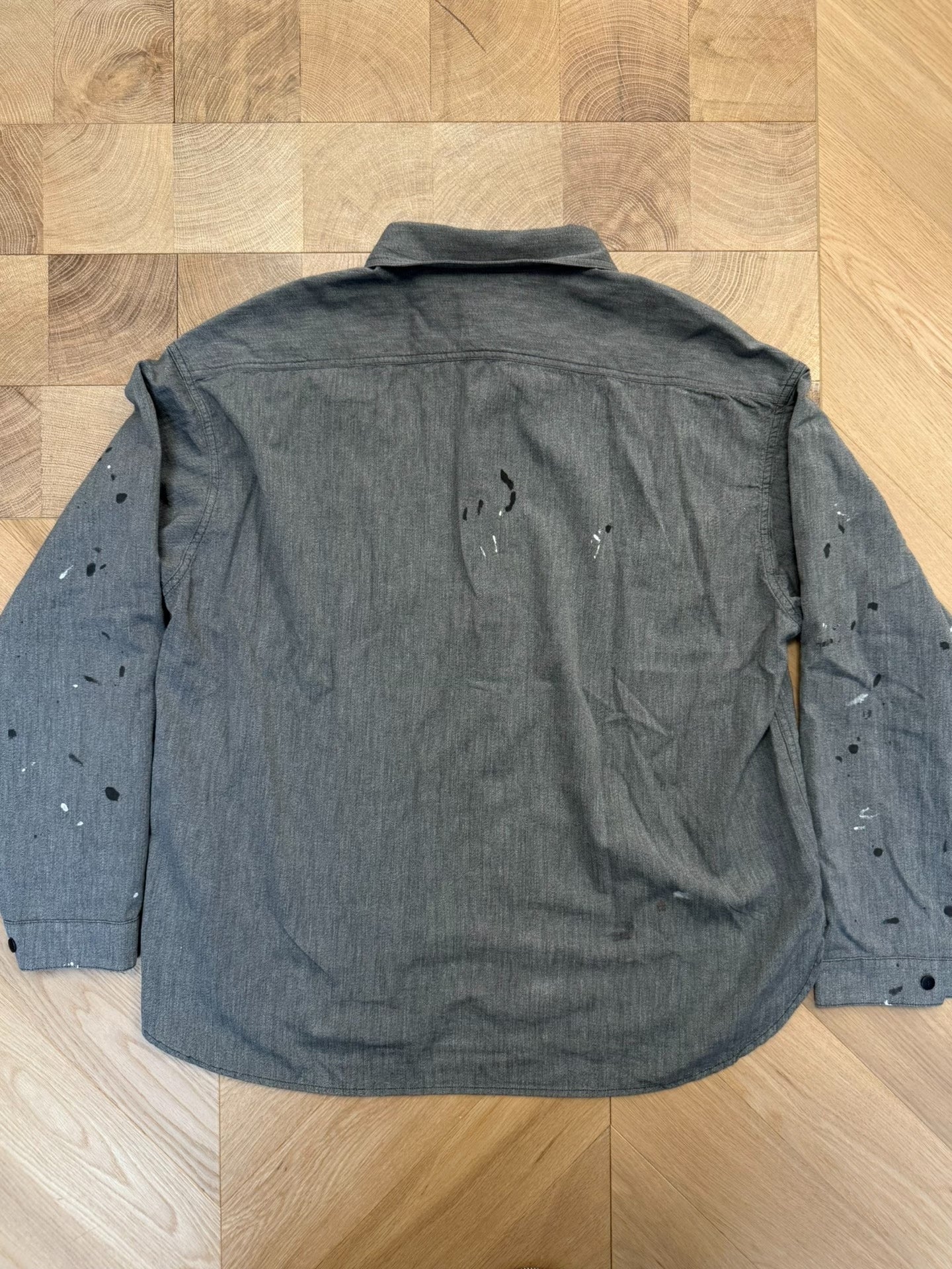 VISVIM 1910 P.O. Gray Paint Splatter Shirt