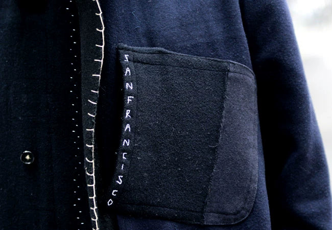 porter classic custom duffle coat navy