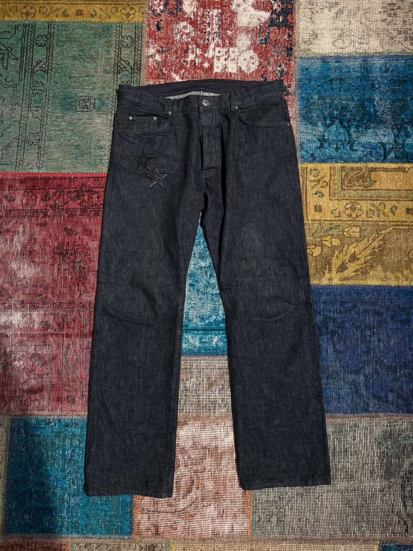 Chrome Hearts Star Patch Flame Jeans