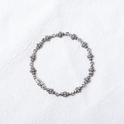 Chrome Hearts 925 Silver Tiny Cross Bracelet 11 Links