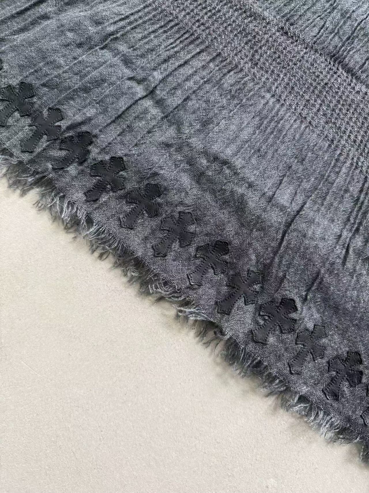Chrome Hearts Cross Patch Grey Scarf