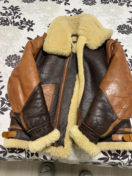 AERO Leather Jacket with Fur Collar