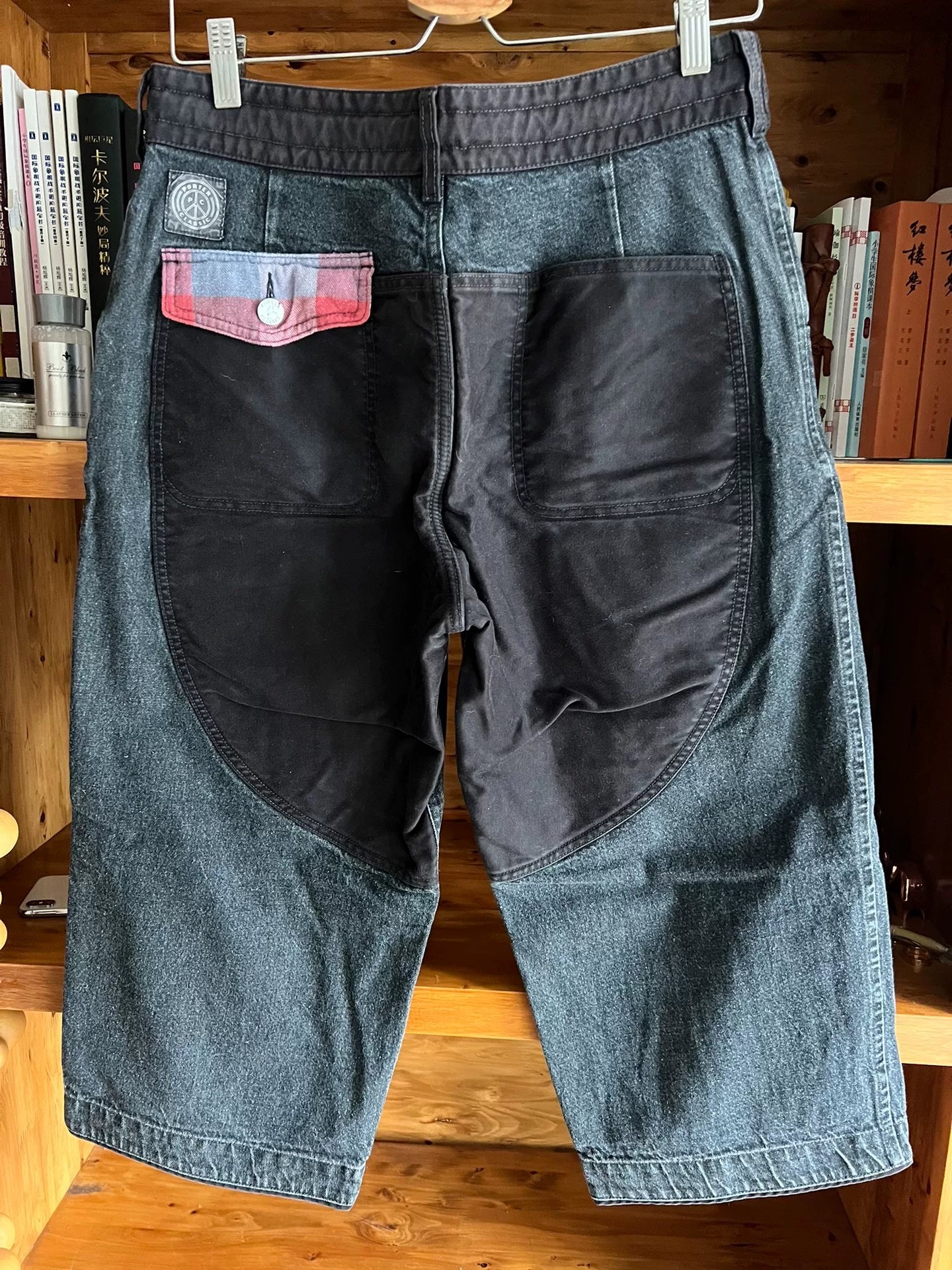kendo denim wide pants in black
