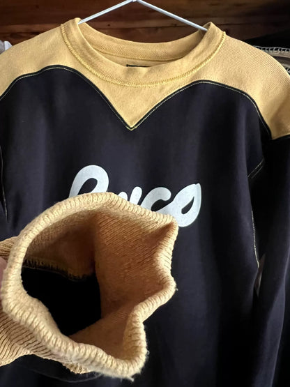 vintage buco fleece sweatshirt in black and yellow
