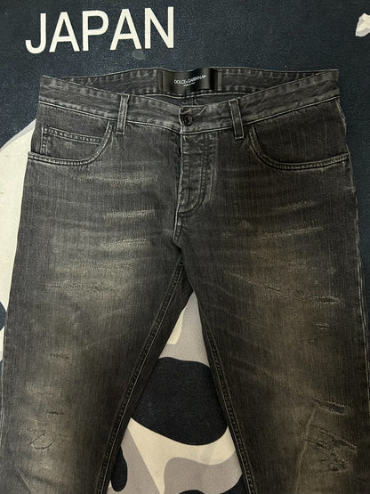 Dolce & Gabbana Distressed Gray Jeans