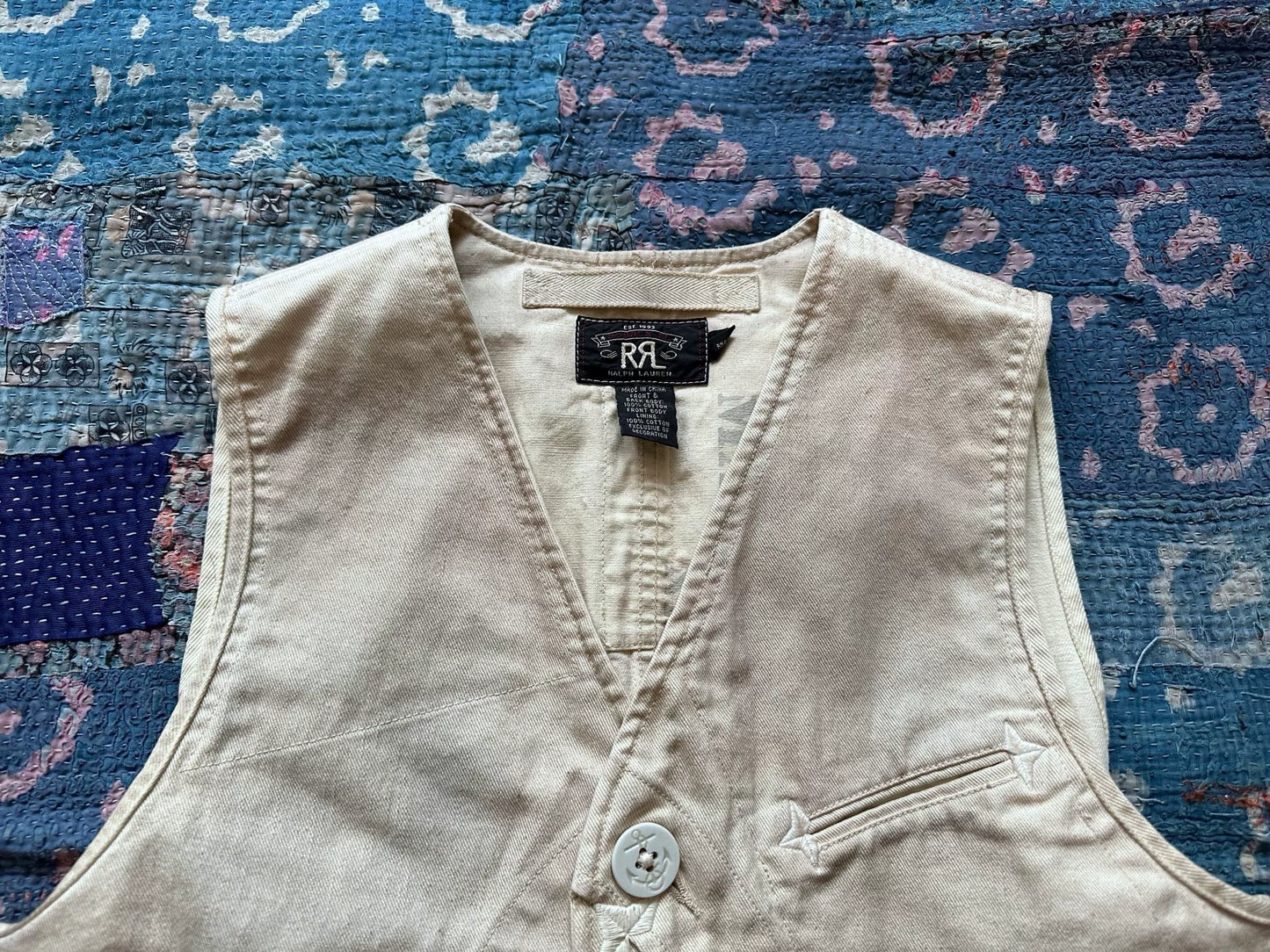 rrl distressed hunting style vest