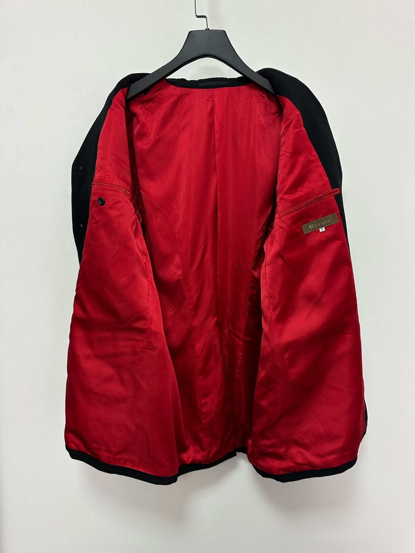 black wool and silk reversible coat