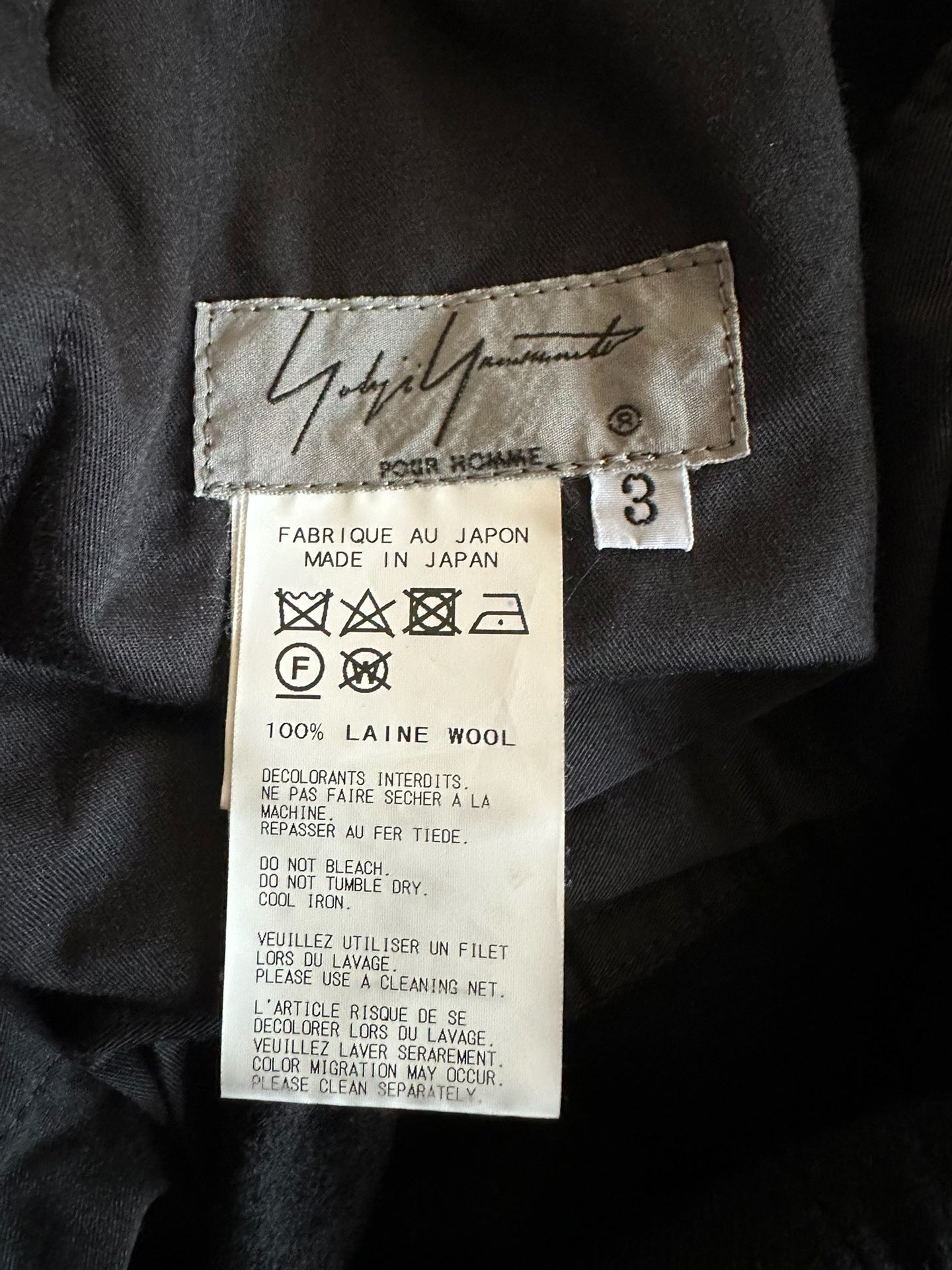 Yohji Yamamoto Men's Wool Cargo Trousers
