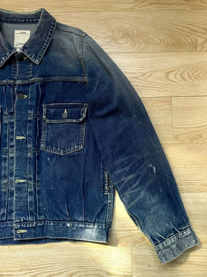 visvim 101JKT Jumbo Paint Splatter Denim Jacket