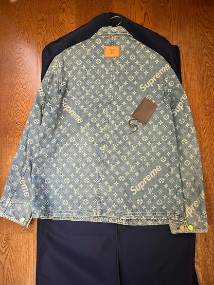 supreme lv denim jacket with tags