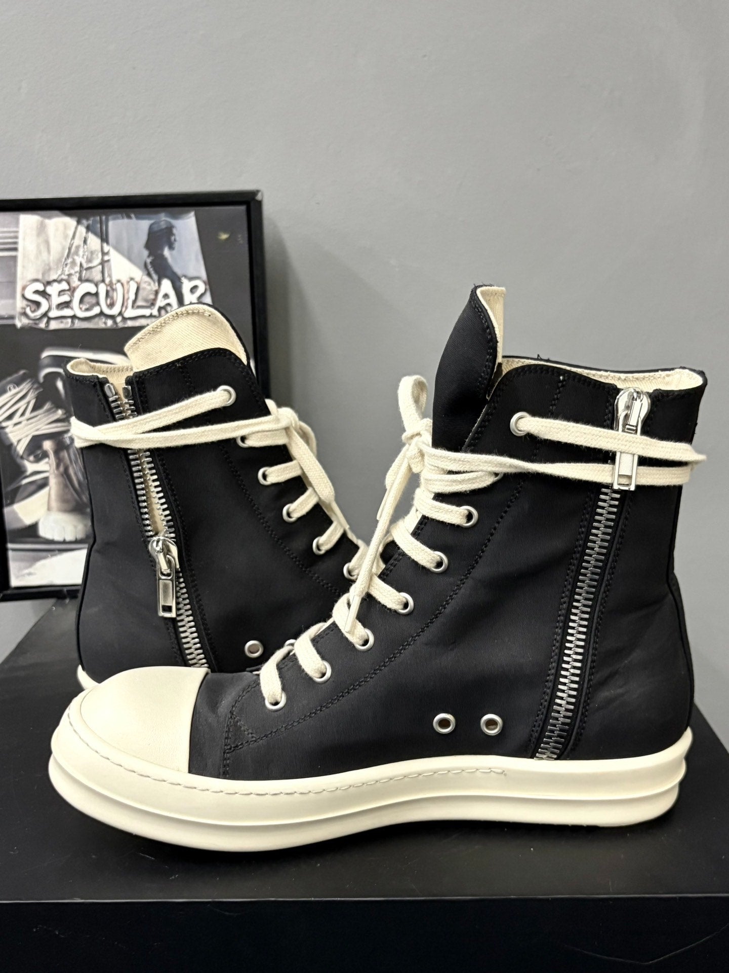 Rick Owens DRKSHDW High-Top Satin Sneakers