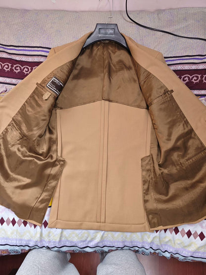 Zegna Beige Wool Blend Suit Jacket