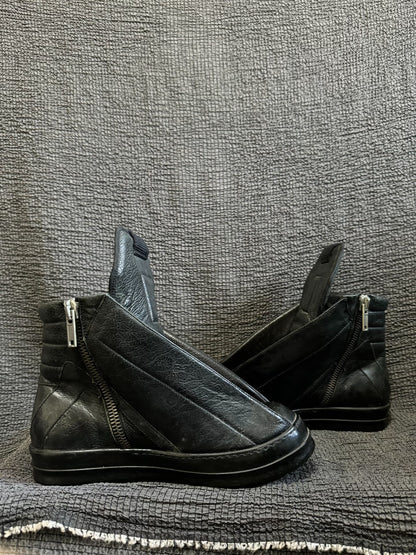 Rick Owens Black High Top Sneakers