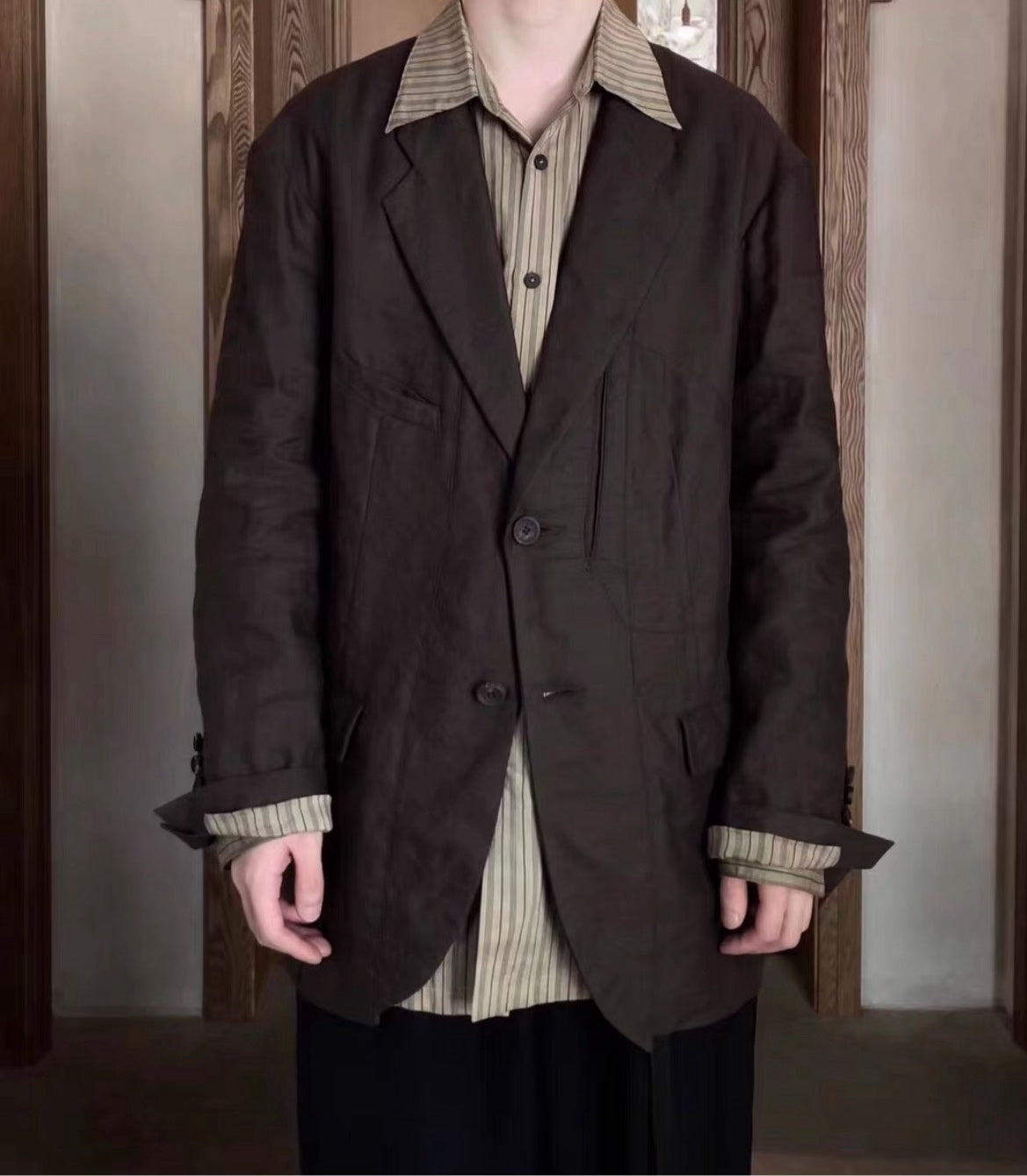 ZIGGY CHEN 21SS Cotton-Linen Metallic Blazer