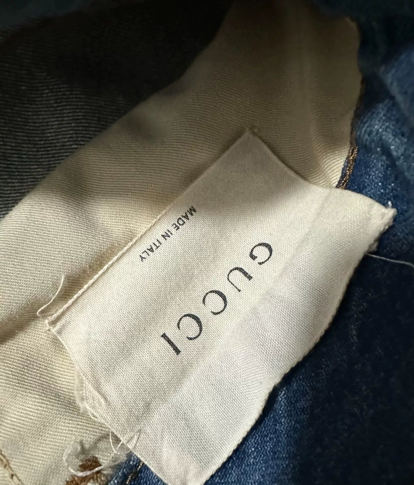 gucci coral snake washed denim pants size 34