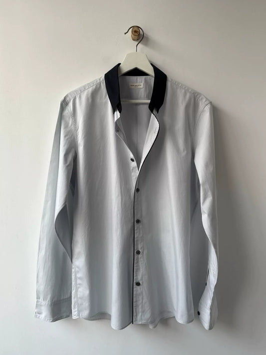 dries van noten black and gray shirt