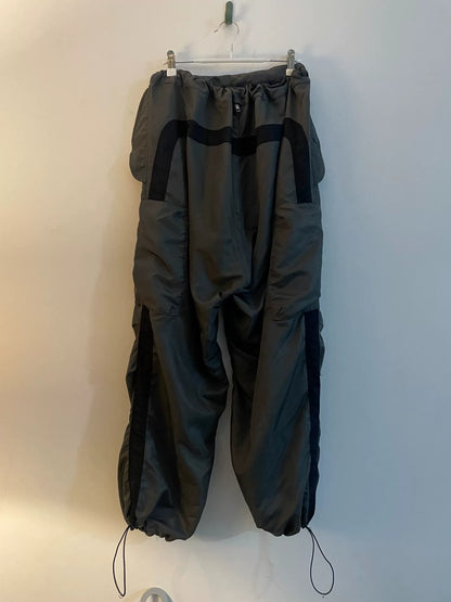 drawstring tactical cargo pants in army green