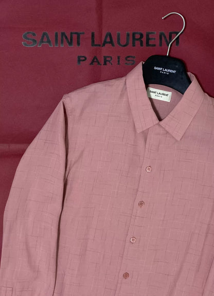 Saint Laurent SLP 14FW Pink Cuban Collar Shirt