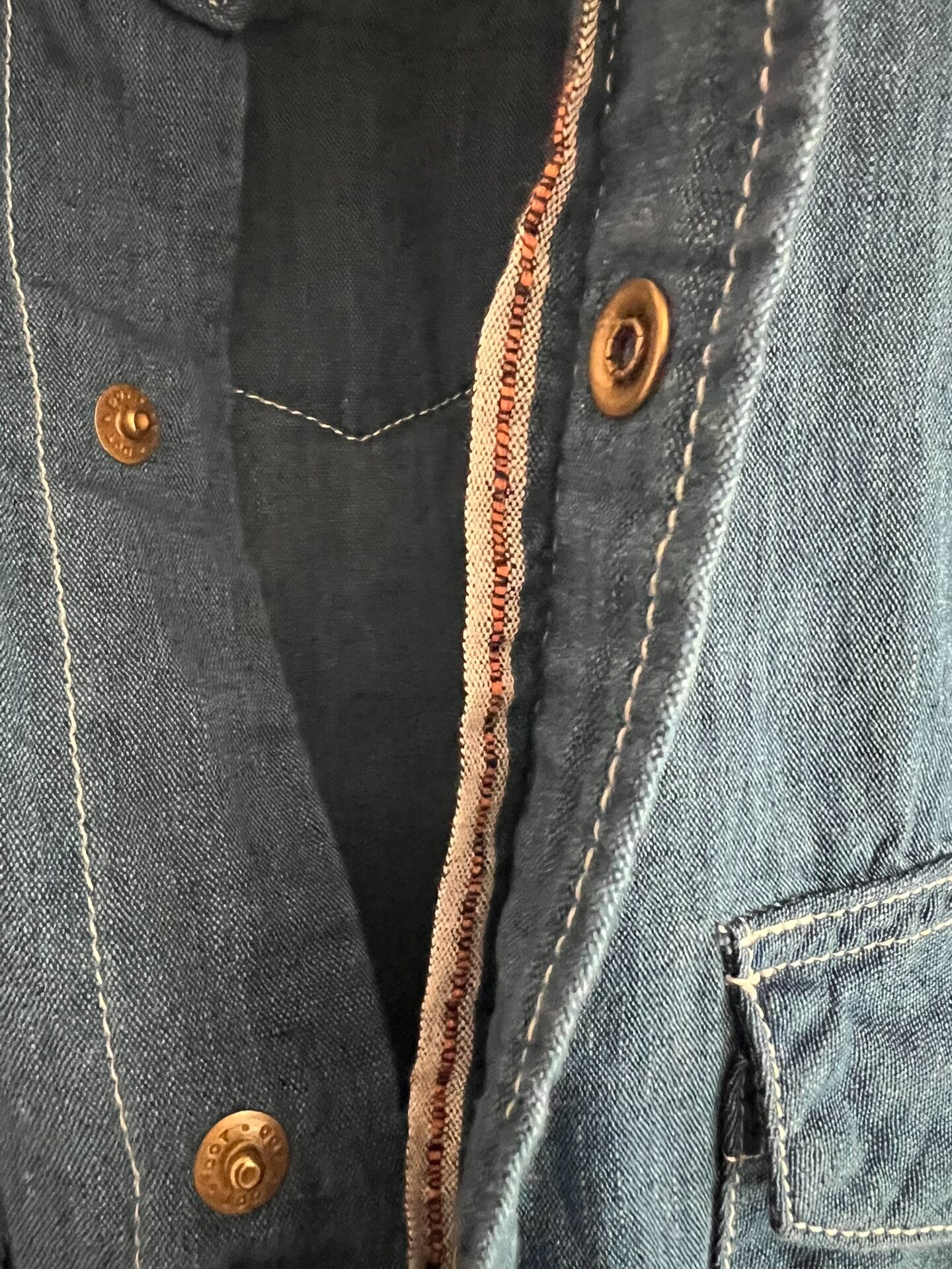 rare blue dye cotton linen shirt