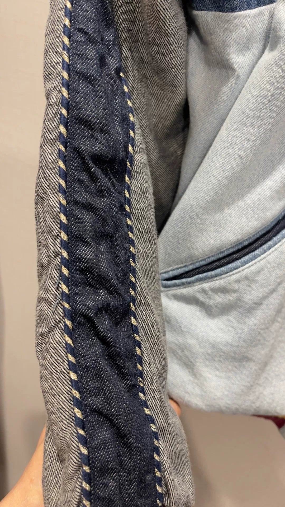 KAPITAL KOUNTRY Embroidered Patchwork Denim Jacket