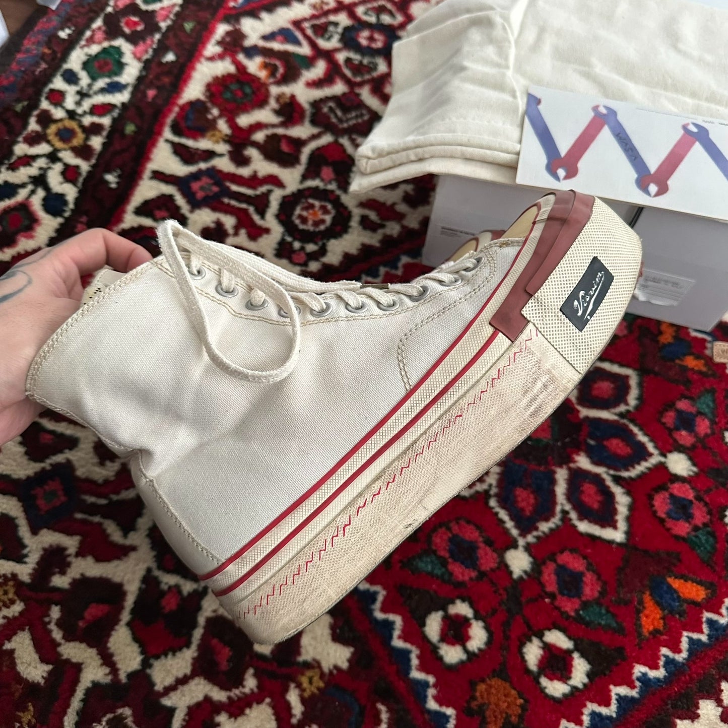 visvim skagway hi canvas shoes size 8