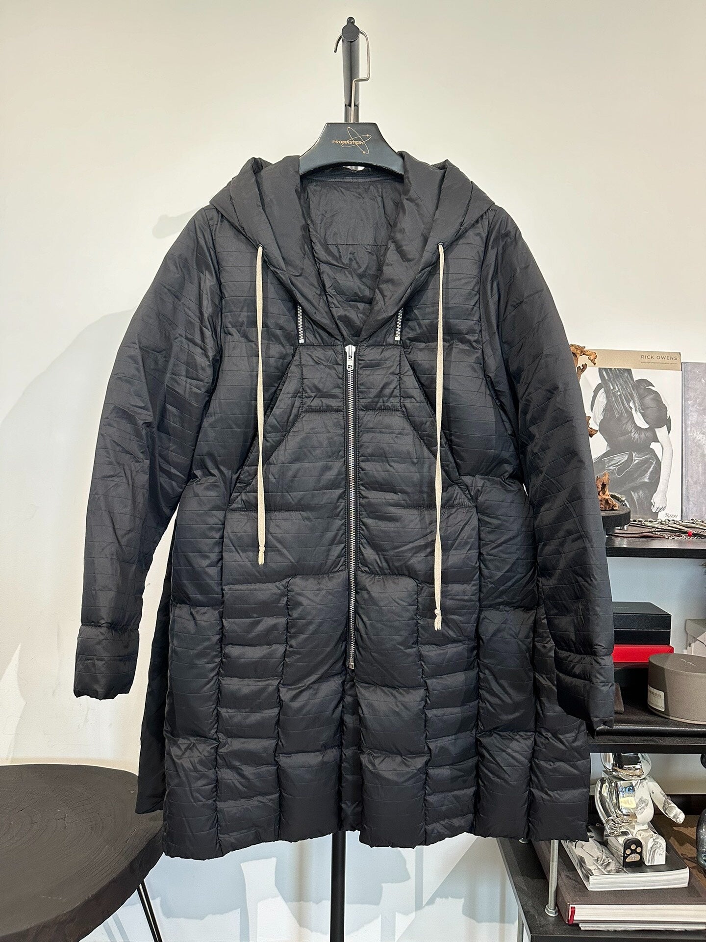 Rick Owens Mainline Mid-Length Hooded Cotton Jacket