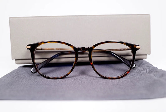 brioni round frame tortoiseshell glasses