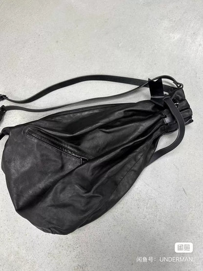 Yohji Yamamoto Pour Homme Leather Hobo Bag