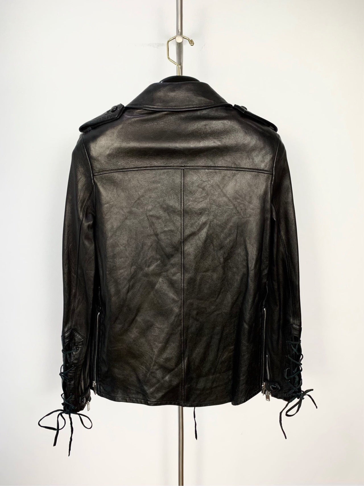 Saint Laurent Lace-Up Front Leather Jacket