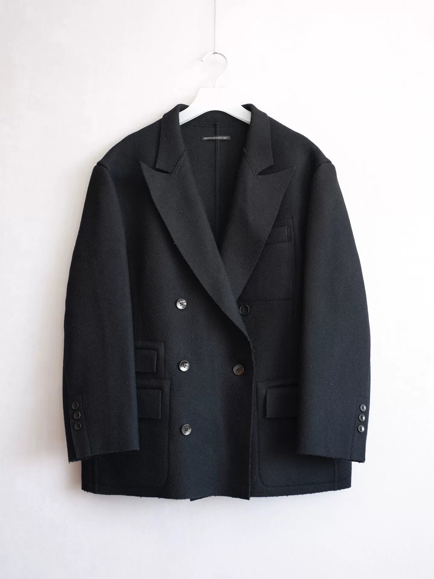 Yohji Yamamoto Double-Breasted Black Suit Coat