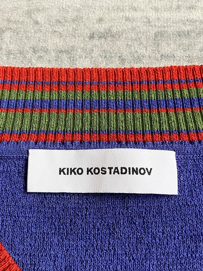 Kiko Kostadinov Purple Knit Vest with Color Blocks