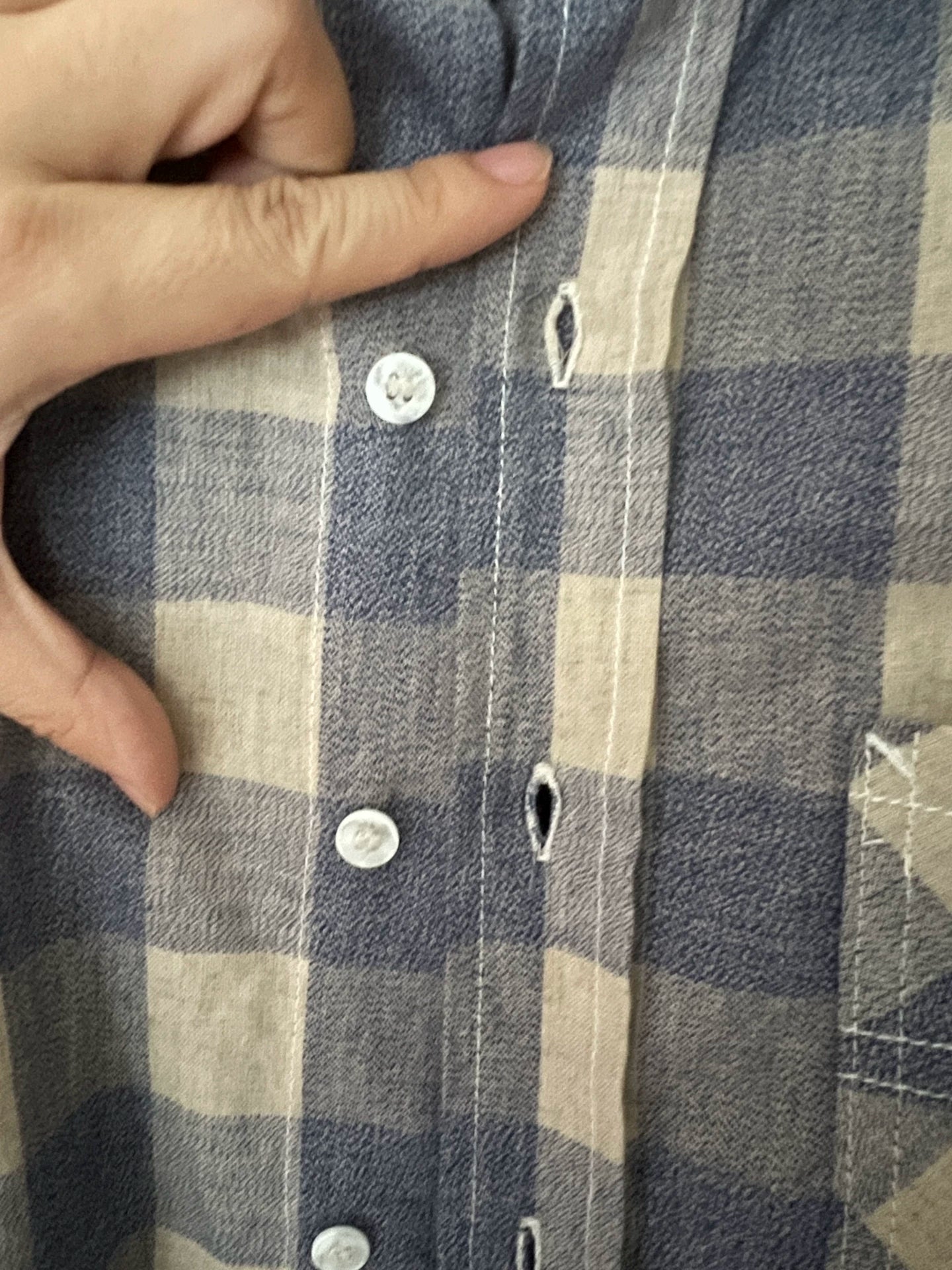 3SIXTEEN vintage Blue Pepper Salt Shirt