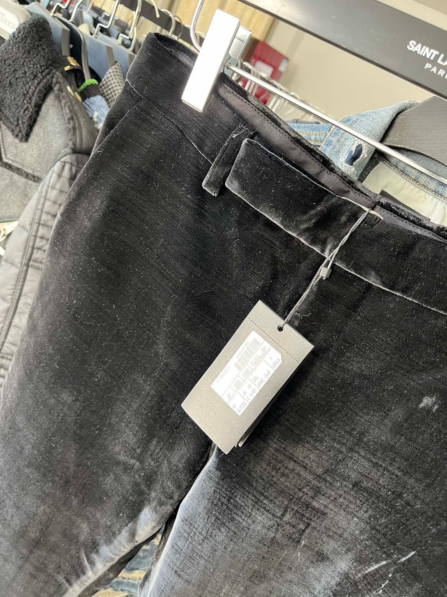 YSL Saint Laurent Black Velvet Trousers