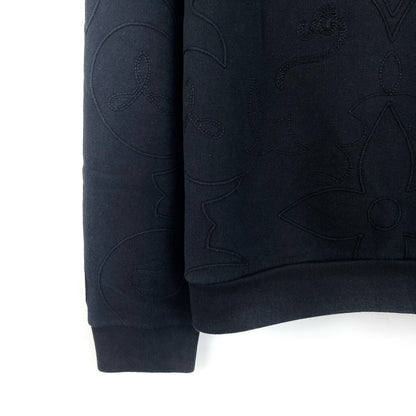 Louis Vuitton Latest Black Monogram Embroidered Sweater