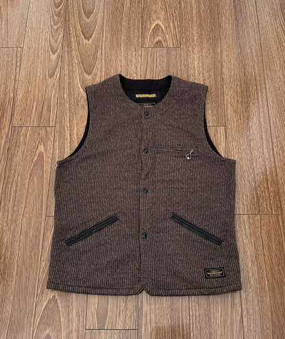 neighborhood beach id c-vest retro brown vest