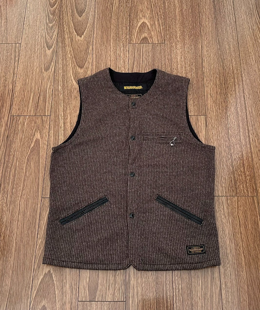 neighborhood beach id c-vest retro brown vest
