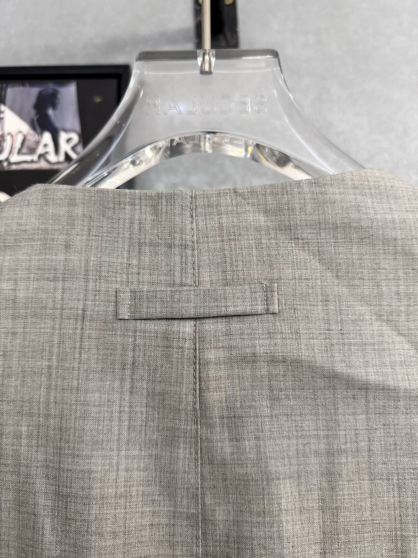 gray wool blazer with silk lining