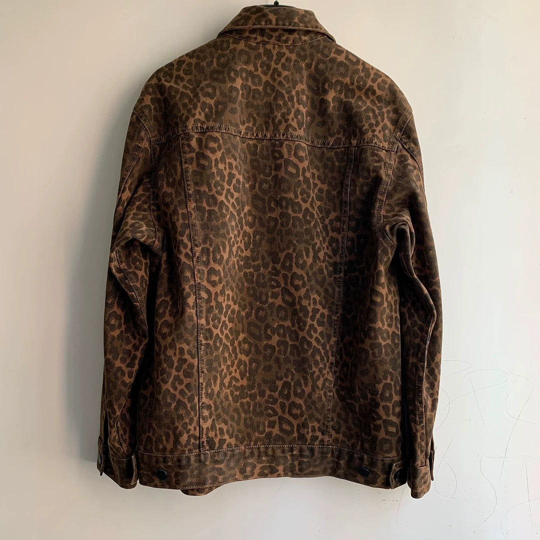 alexander wang leopard print denim jacket