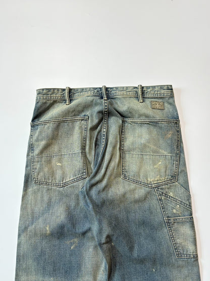 RRL Double RL Vintage Oiled Distressed Jeans