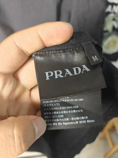 Authentic Prada Triangle Logo Short Sleeve Tee