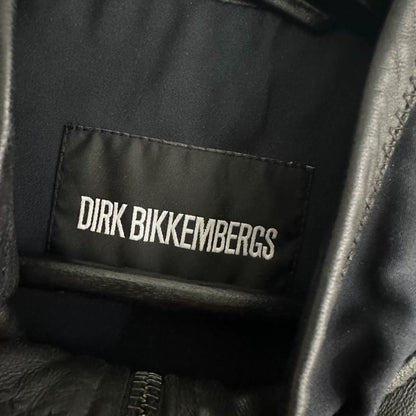 dirk bikkembergs leather jacket with unique design