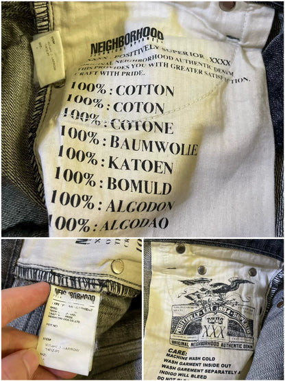 neighborhood black wash denim pants