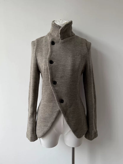 yohji yamamoto wool jacket with unique design