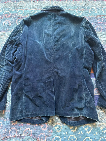 rrl blue denim corduroy blazer