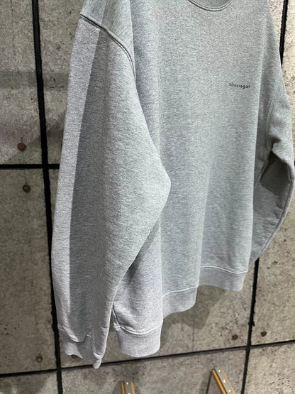 Balenciaga Gray Crewneck Logo Sweatshirt M